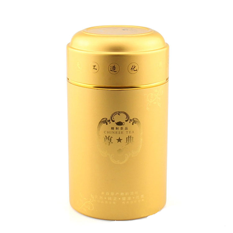 通版鋁罐批發(fā) 尊典100克裝金色茶葉罐陽(yáng)極氧化鋁茶盒 廠家銷(xiāo)售